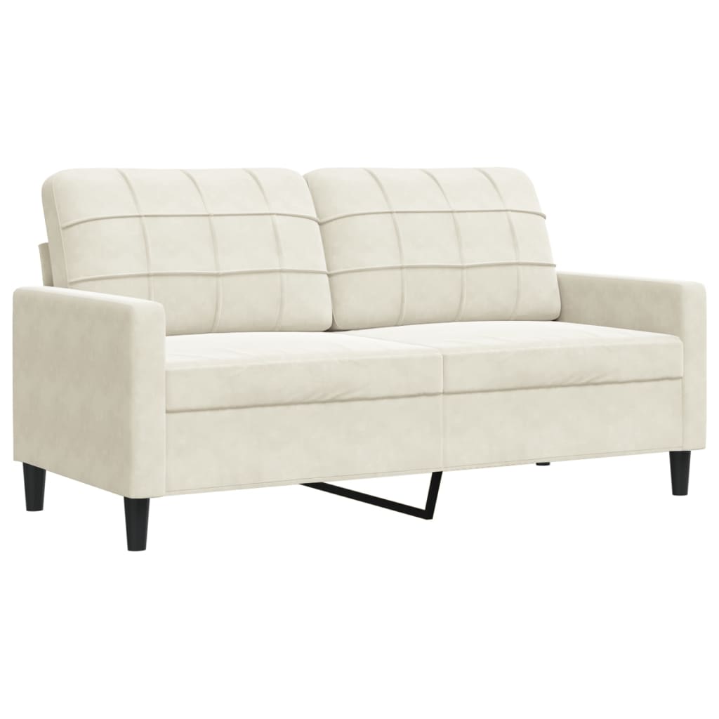 2-personers sofa creme 140 cm fløjl