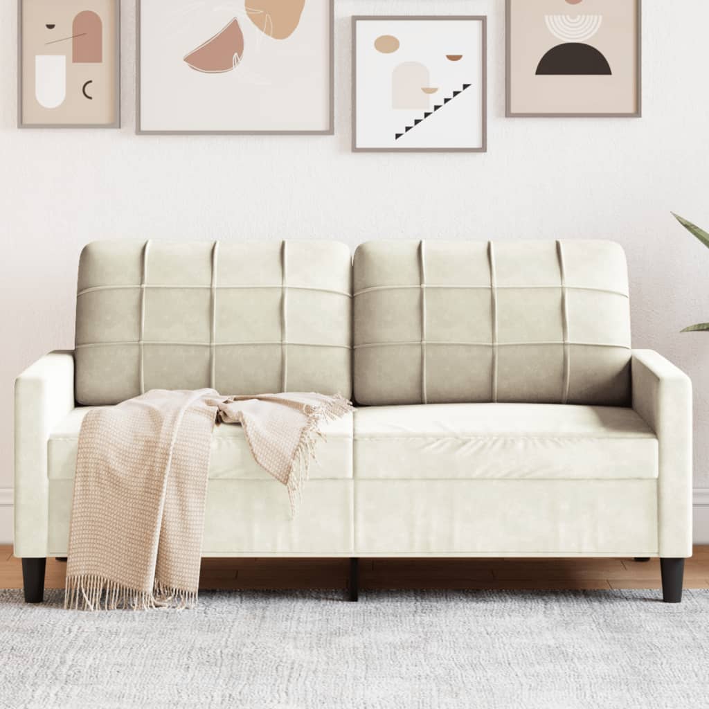 2-personers sofa creme 140 cm fløjl