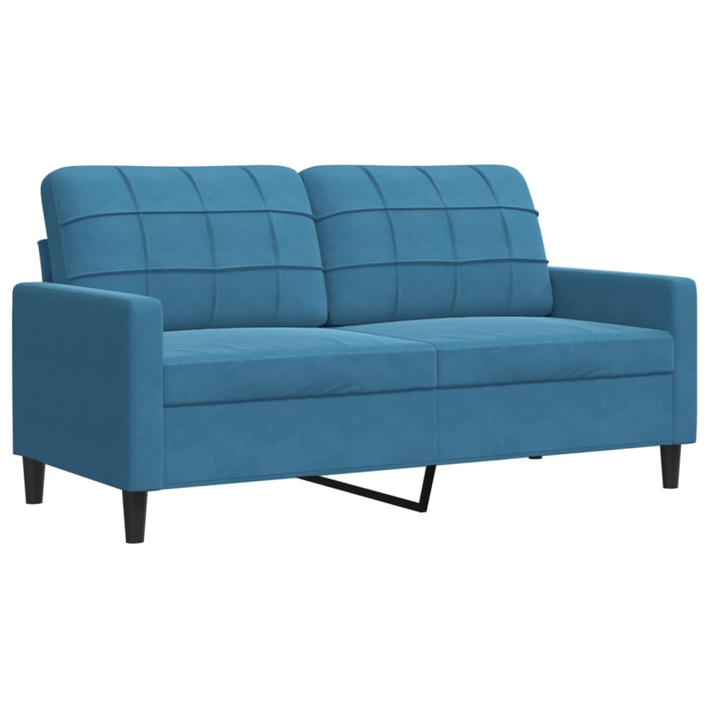 2-personers sofa blå 140 cm fløjl