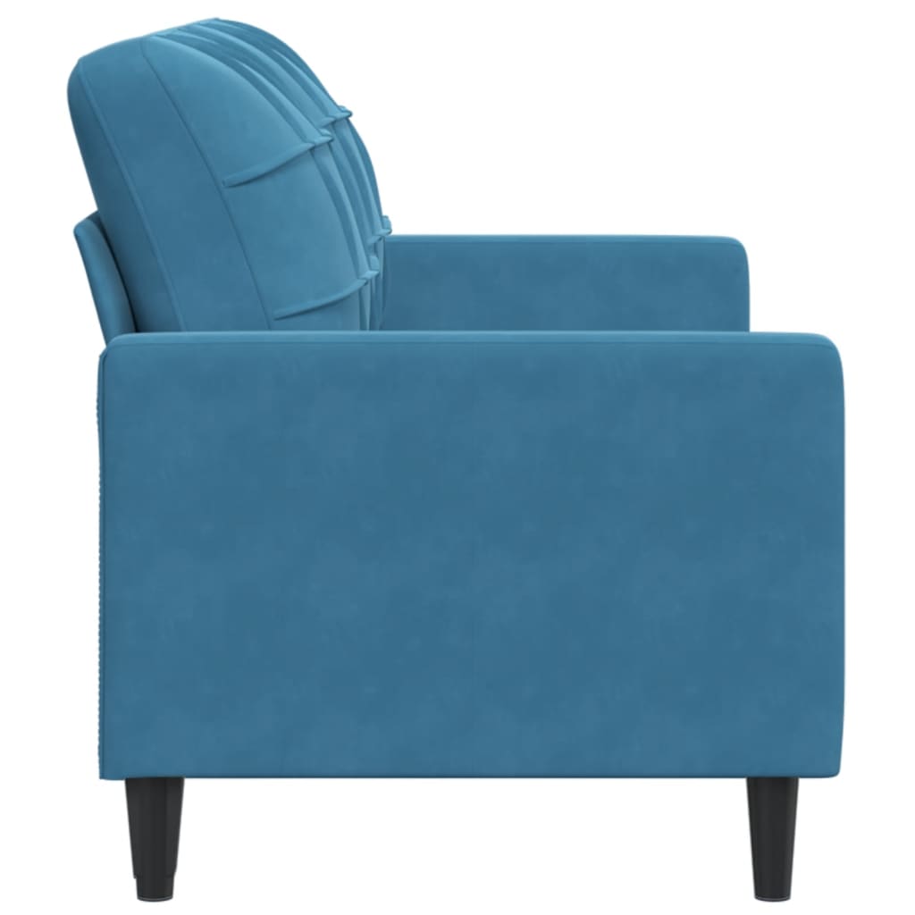 2-personers sofa blå 140 cm fløjl