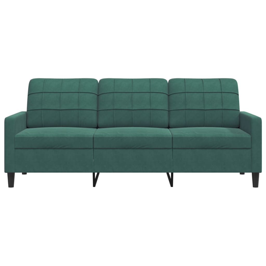 3-personers sofa mørkegrøn 180 cm fløjl