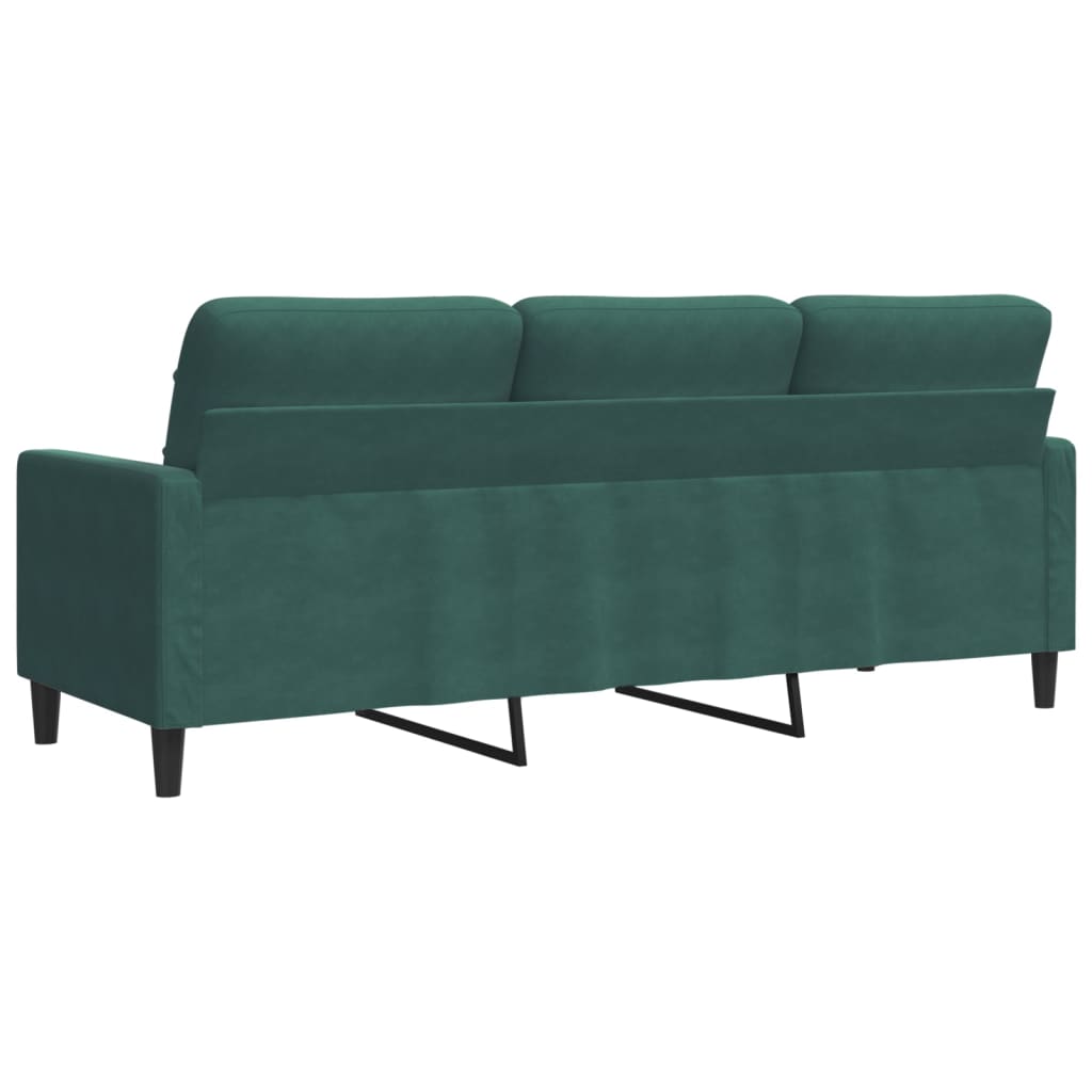3-personers sofa mørkegrøn 180 cm fløjl