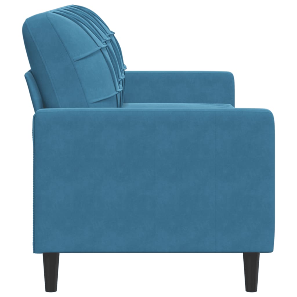 3-personers sofa blå 180 cm fløjl