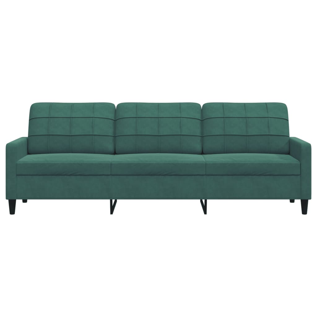 3-Sitzer-Sofa Dunkelgrün 210 cm Samt