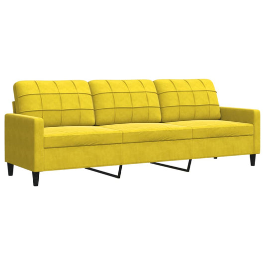 3-Sitzer-Sofa Gelb 210 cm Samt