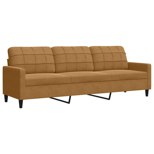 3-Sitzer-Sofa Braun 210 cm Samt