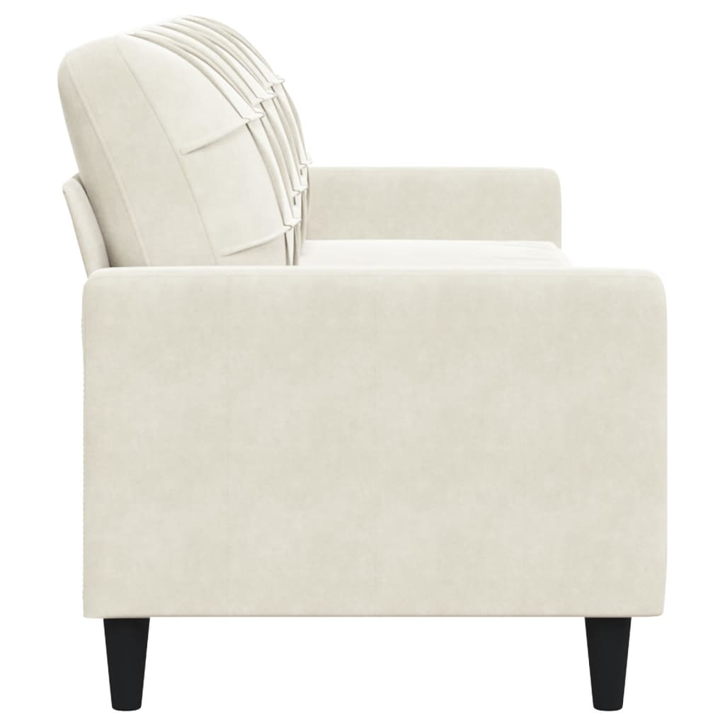 3-personers sofa creme 210 cm fløjl