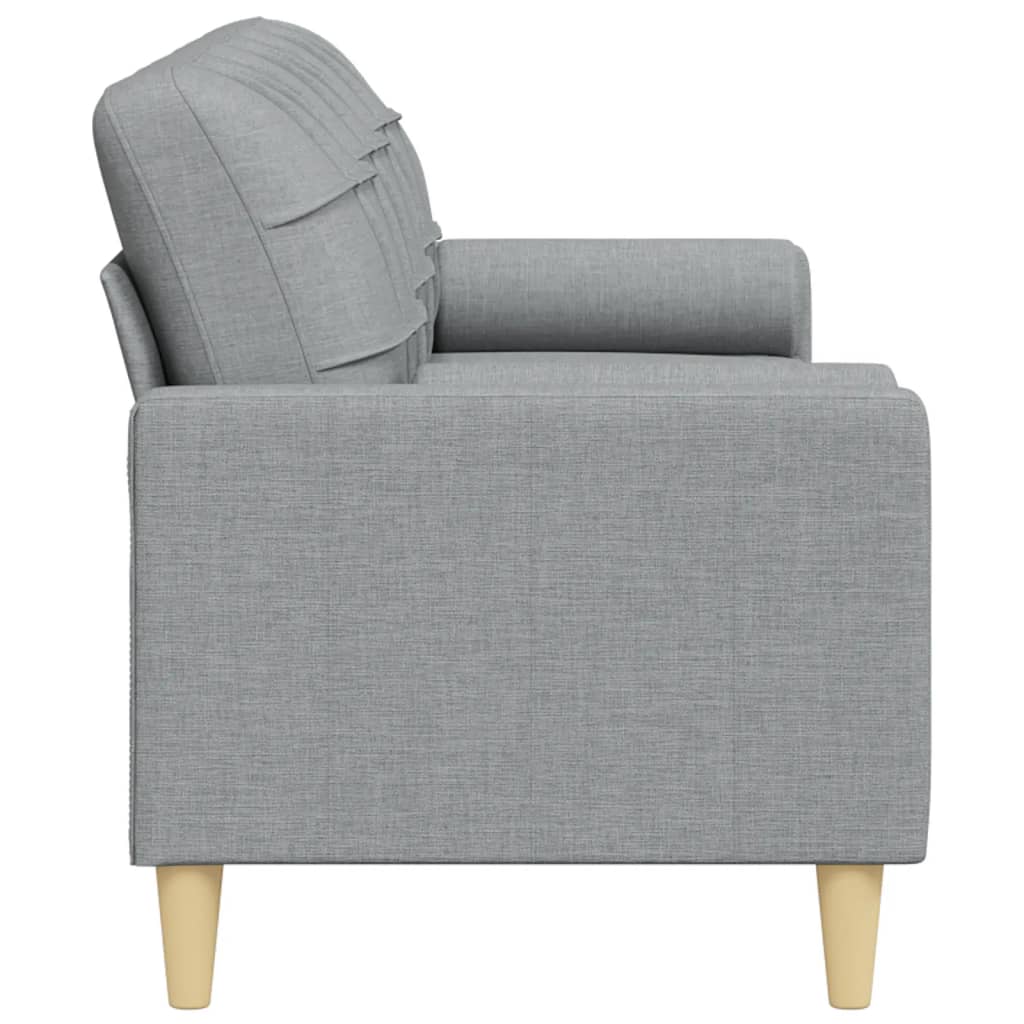 Sofa 3-personers med pyntepuder lysegrå 210 cm stof