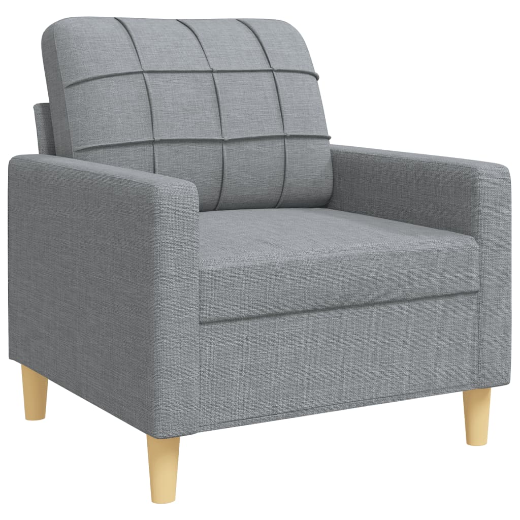 3-delt Sofasæt lysegråt stof