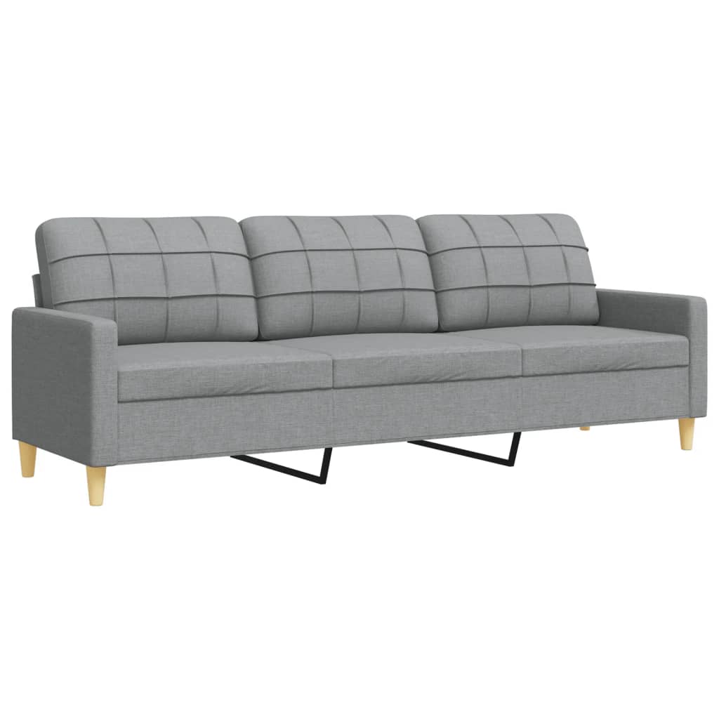 3-delt Sofasæt lysegråt stof