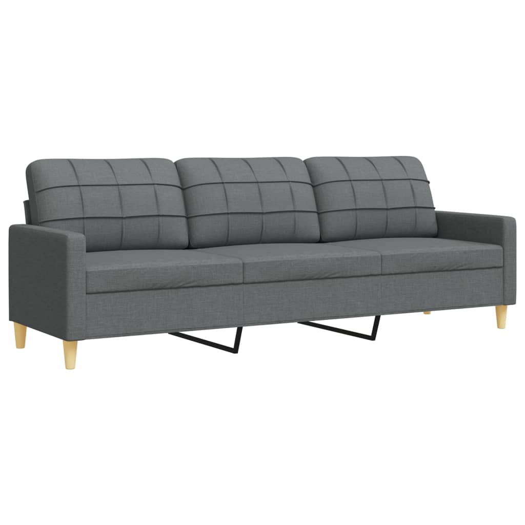 3-delt Sofasæt mørkegrå stof