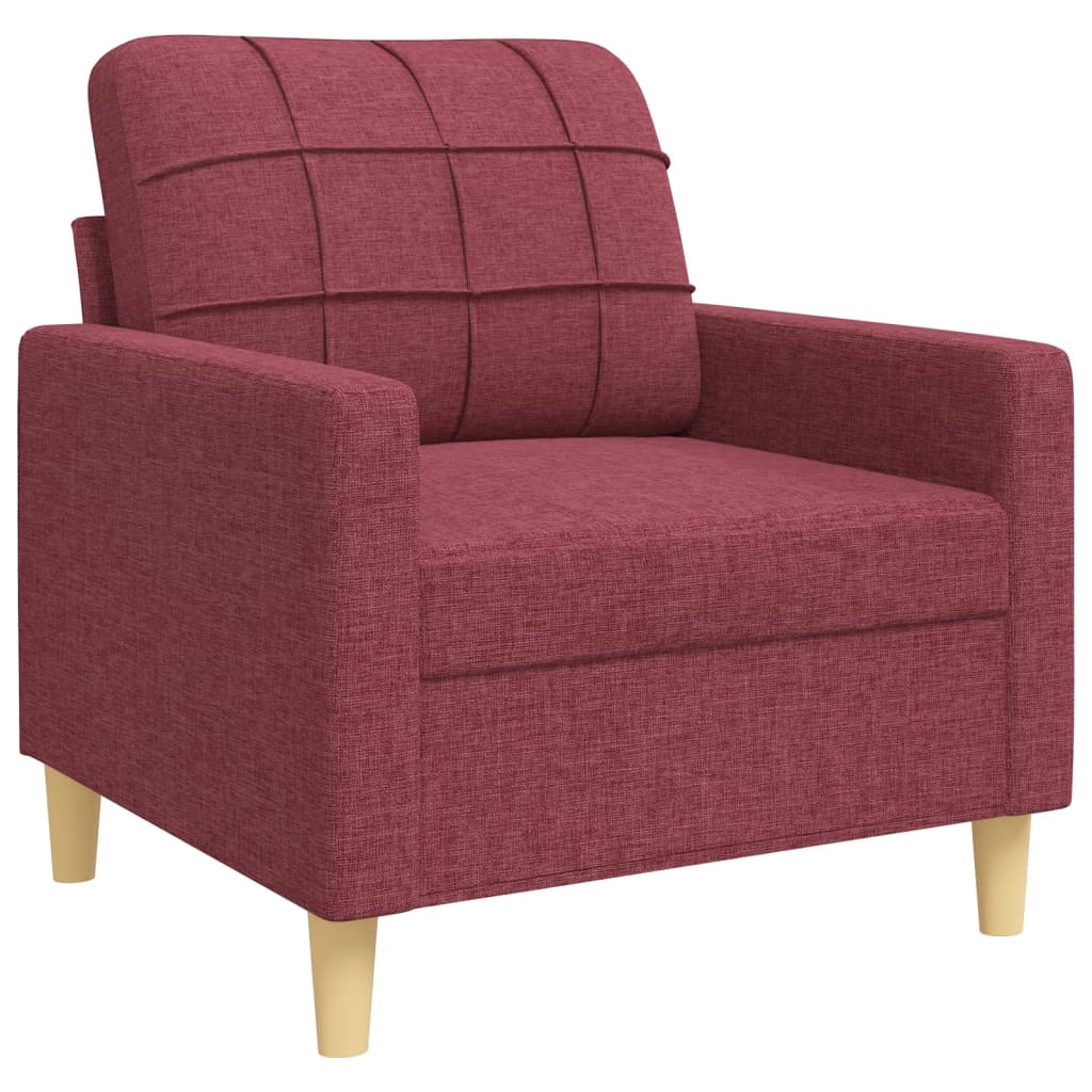 3-delt sofasæt vinrødt stof