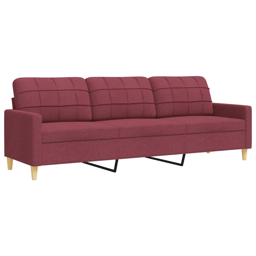 3-delt sofasæt vinrødt stof