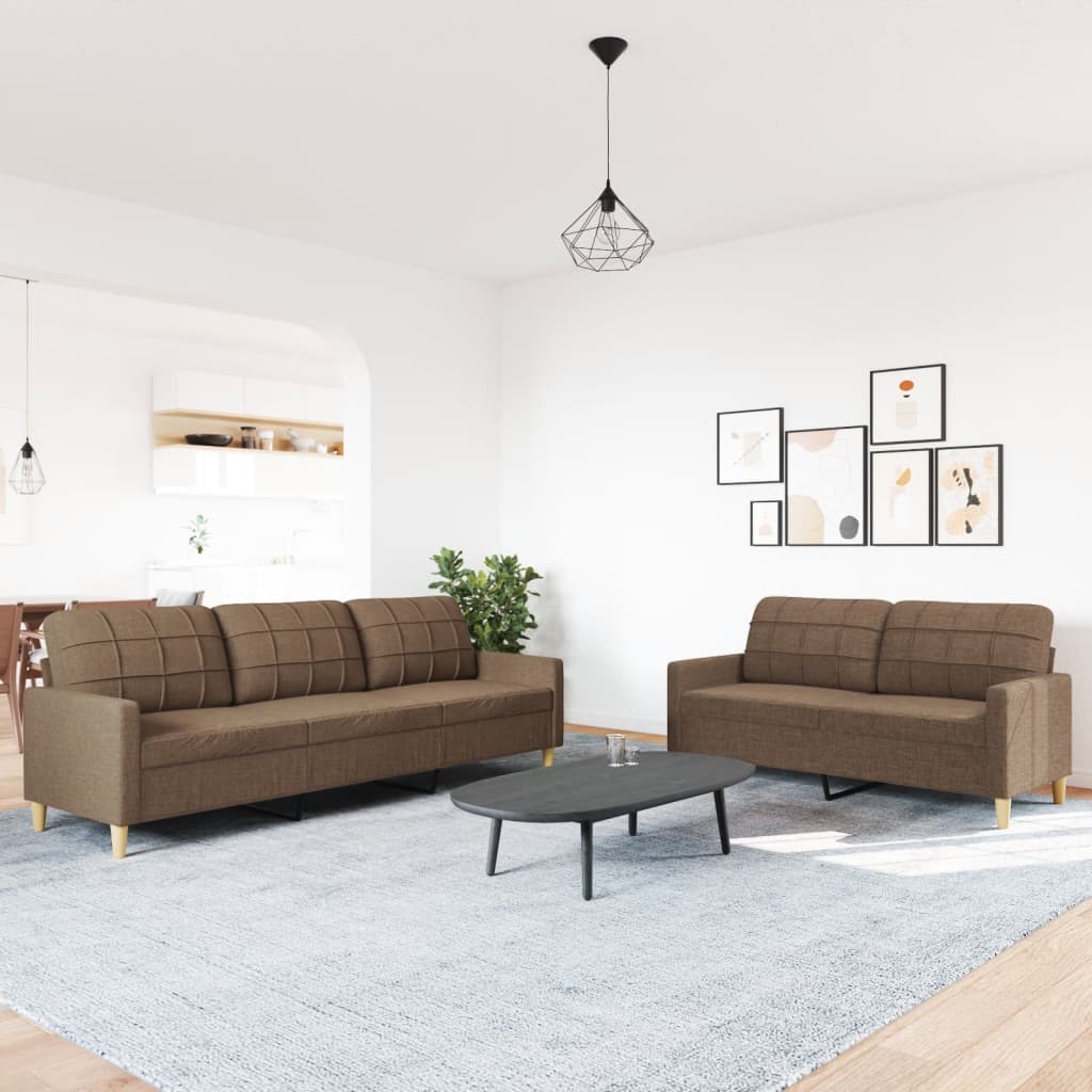 2-delt Sofasæt brunt stof