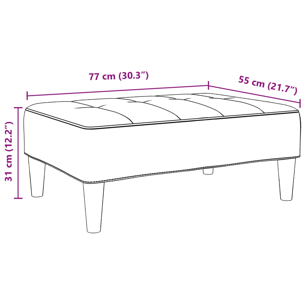 Fußhocker Schwarz 77x55x31 cm Samt