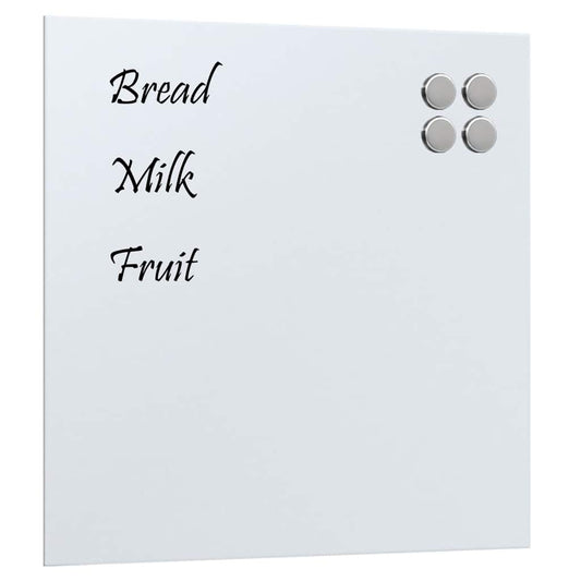 Magnettafel Wandmontage Weiß 40x40 cm Hartglas