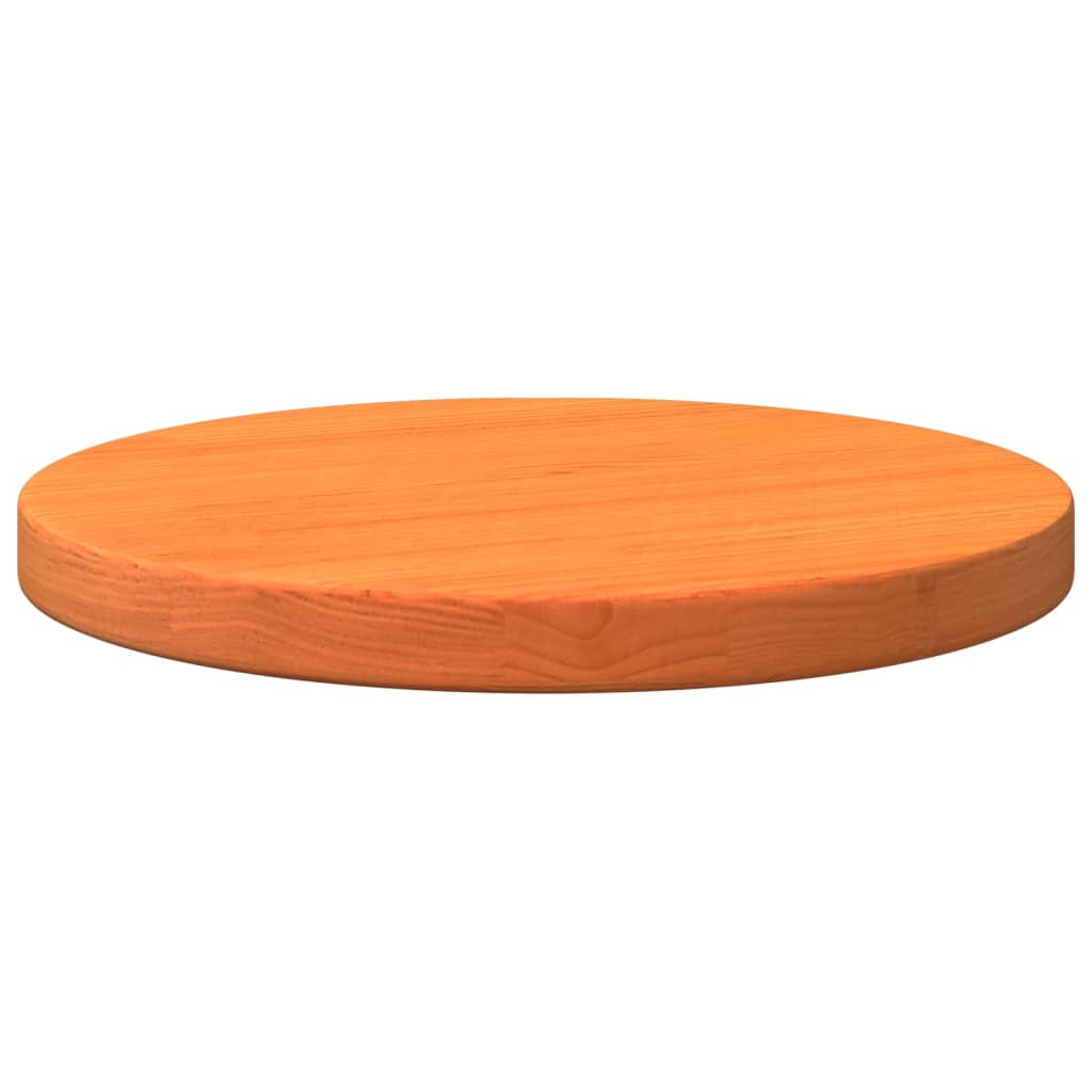 Bordplade rund voksbrun Ø30x2,5 cm massivt fyrretræ