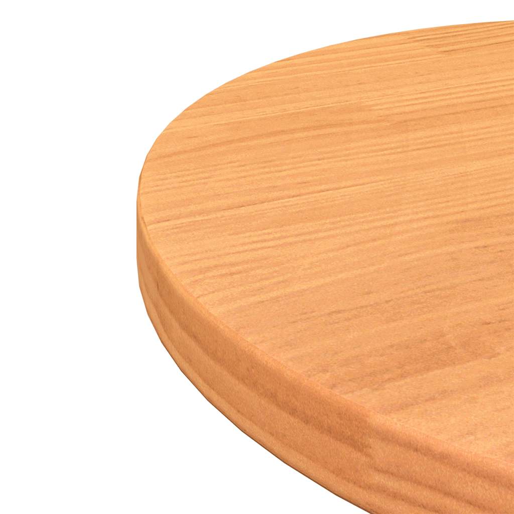 Bordplade rund voksbrun Ø40x2,5 cm massivt fyrretræ