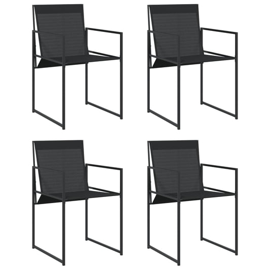 Gartenstühle 4 Stk. Schwarz Stahl und Textilene