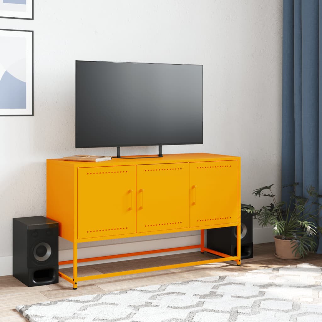 TV-skab Sennep Gul 100,5x39x60,5 cm Stål