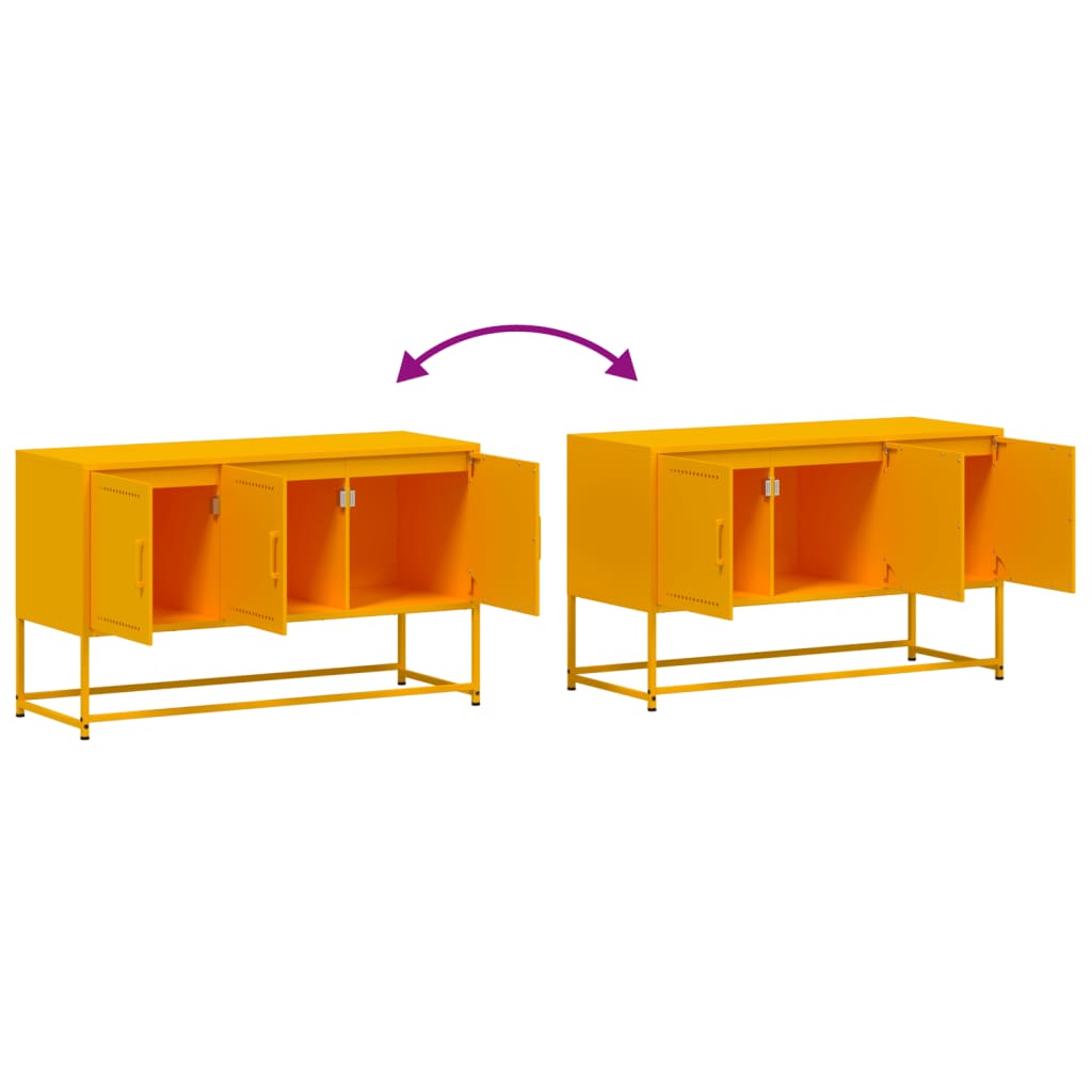 TV-skab Sennep Gul 100,5x39x60,5 cm Stål