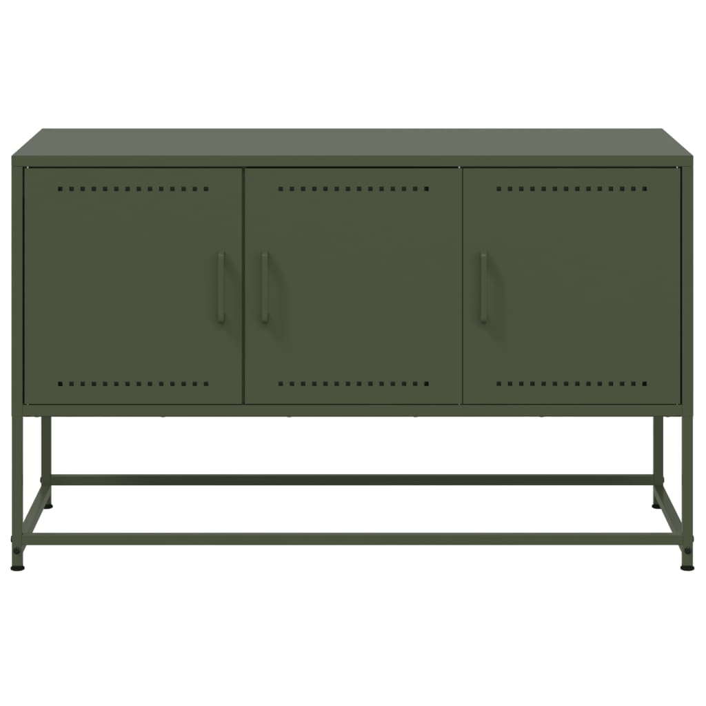 TV-skab Olivengrøn 100,5x39x60,5 cm Stål