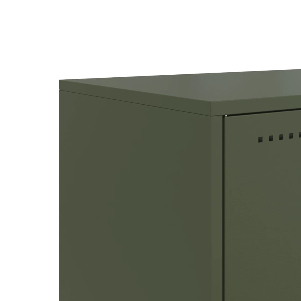 TV-skab Olivengrøn 100,5x39x60,5 cm Stål