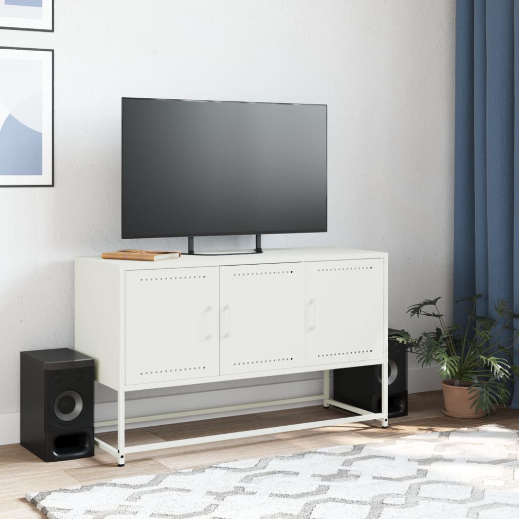 TV-skab Hvid 100,5x39x60,5 cm Stål