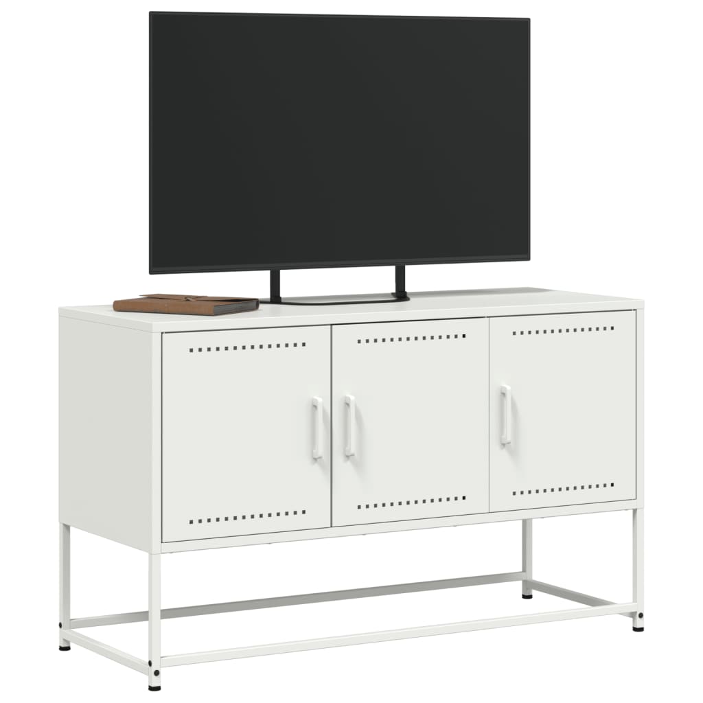 TV-skab Hvid 100,5x39x60,5 cm Stål