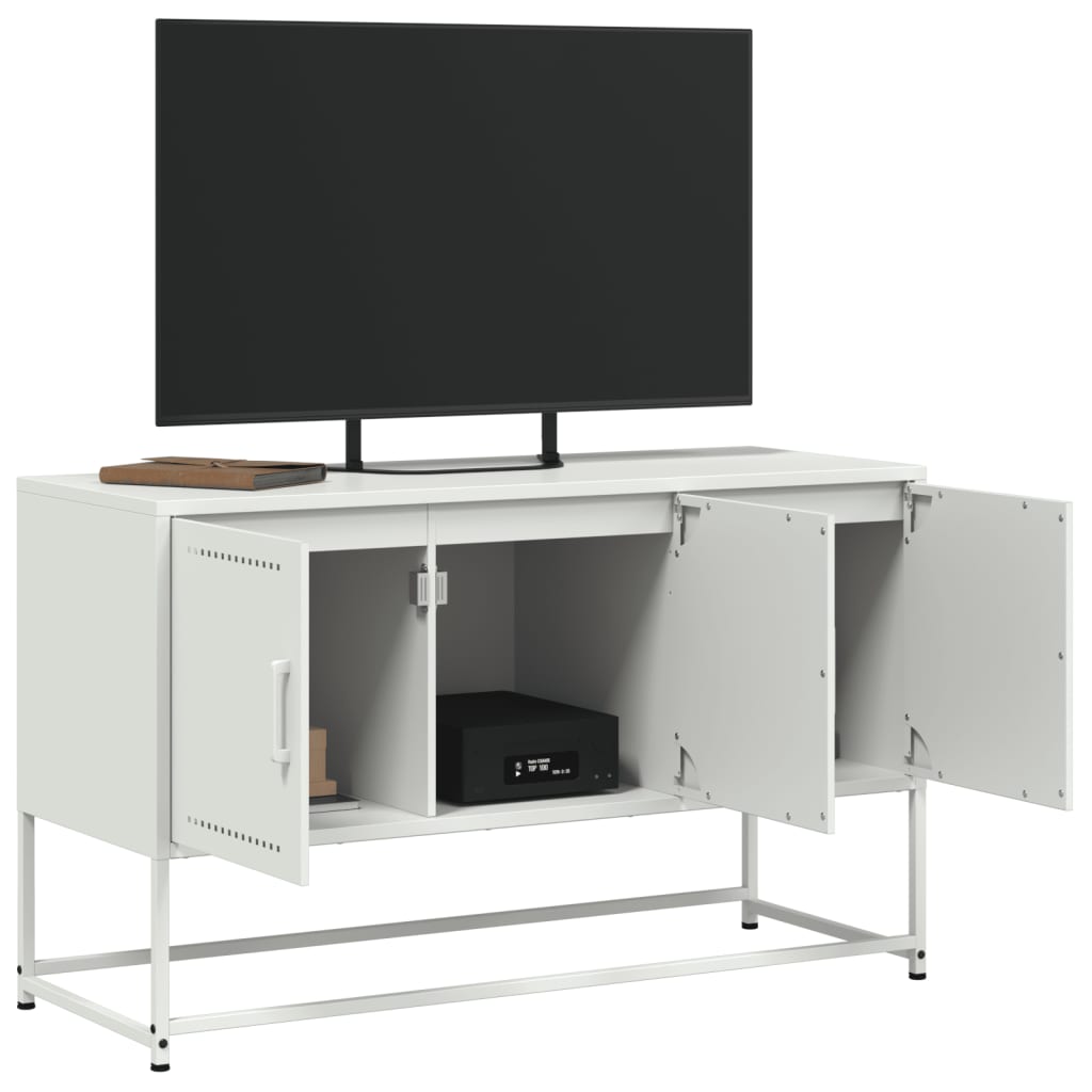 TV-skab Hvid 100,5x39x60,5 cm Stål