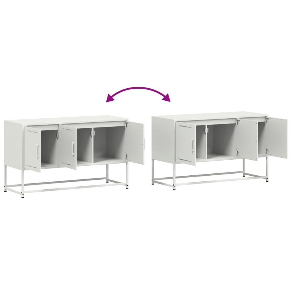 TV-skab Hvid 100,5x39x60,5 cm Stål