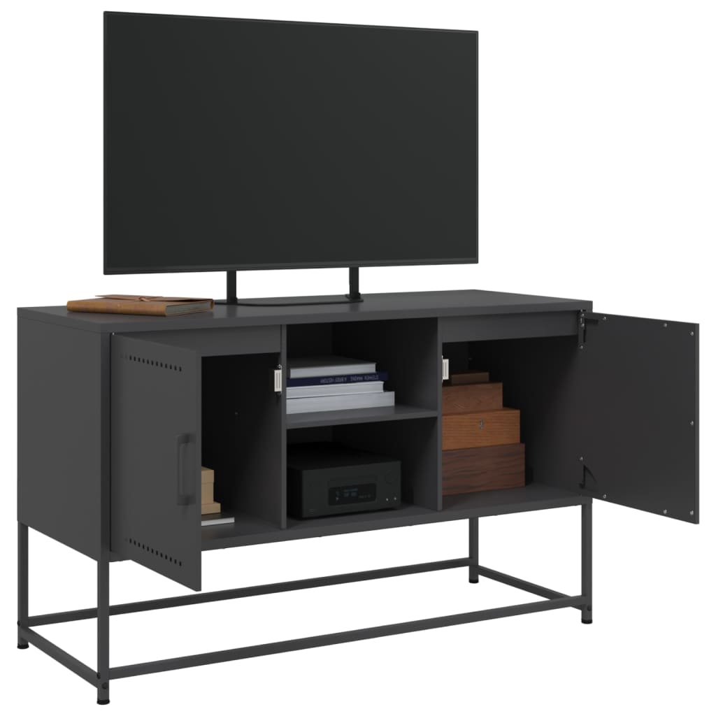 TV-skab Sort 100,5x39x60,5 cm Stål