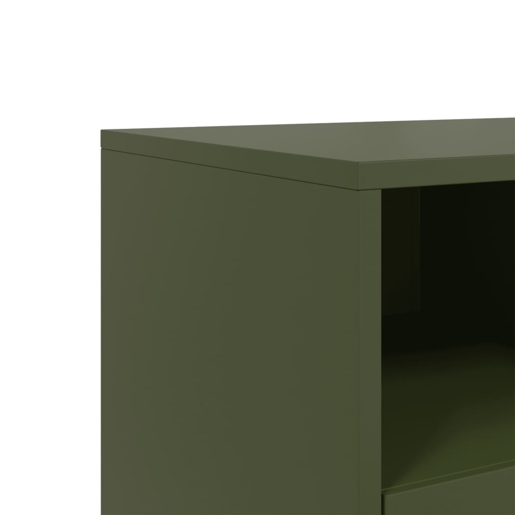 TV-skab Olivengrøn 68x39x60,5 cm Stål