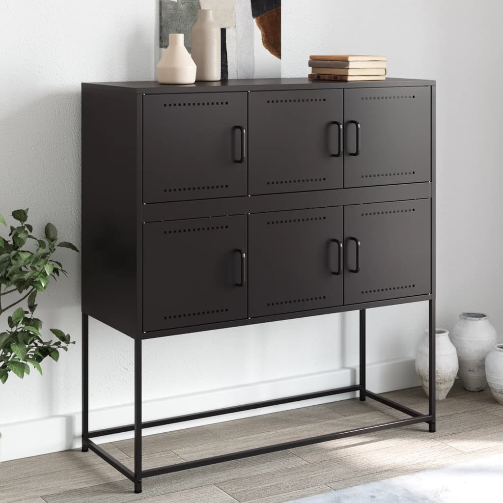Skænk Sort 100,5x39x107 cm Stål