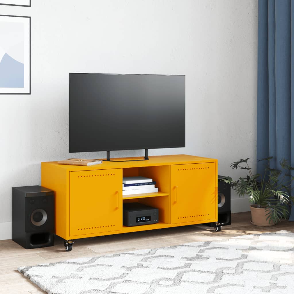 TV-skab Sennep Gul 100,5x39x43,5 cm Stål