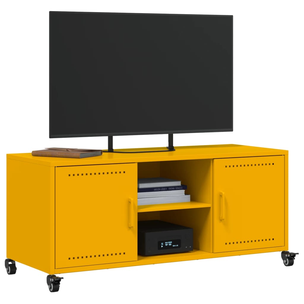 TV-skab Sennep Gul 100,5x39x43,5 cm Stål
