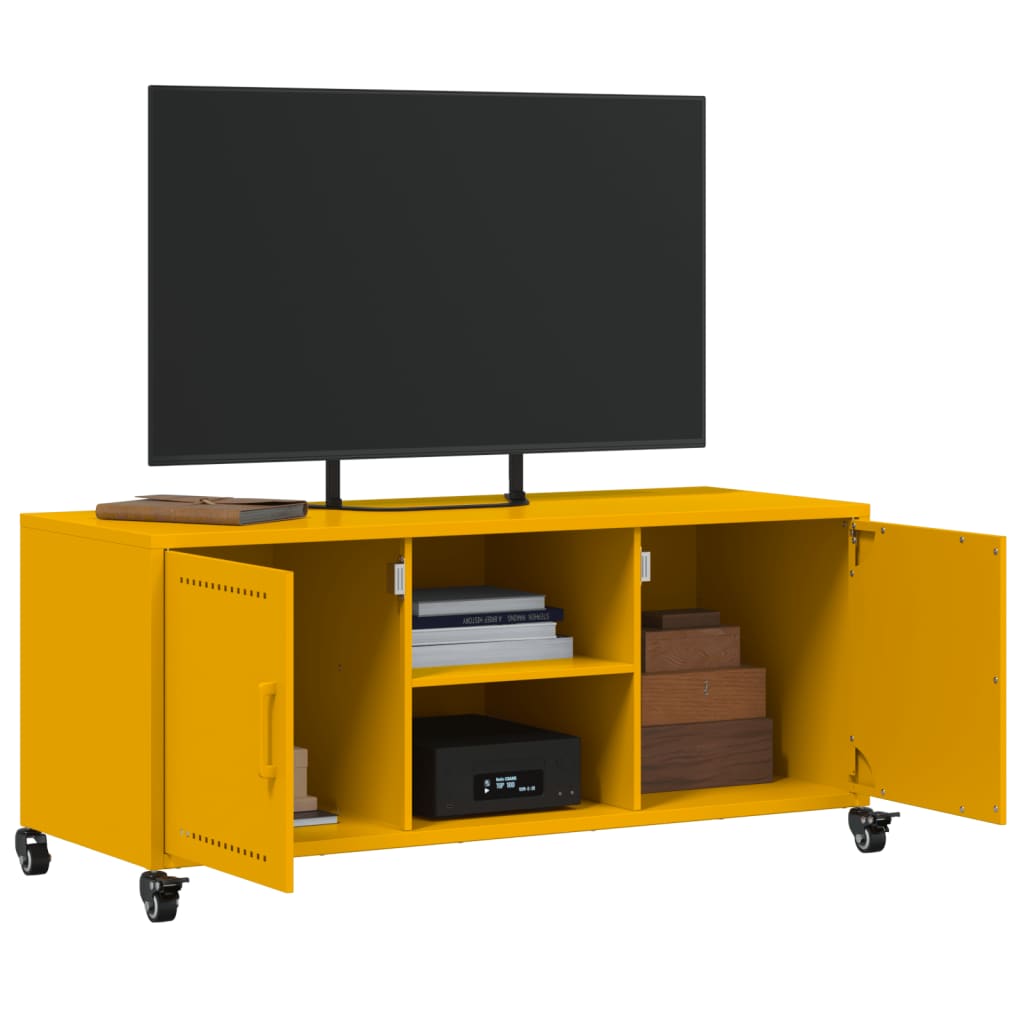 TV-skab Sennep Gul 100,5x39x43,5 cm Stål
