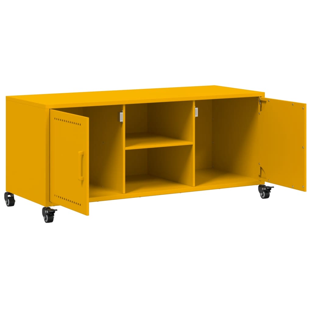 TV-skab Sennep Gul 100,5x39x43,5 cm Stål