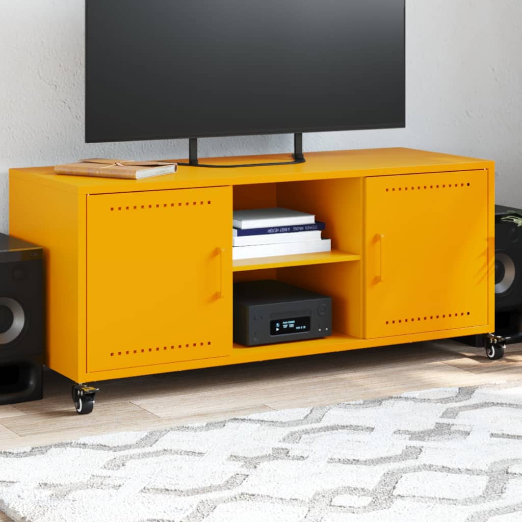 TV-skab Sennep Gul 100,5x39x43,5 cm Stål