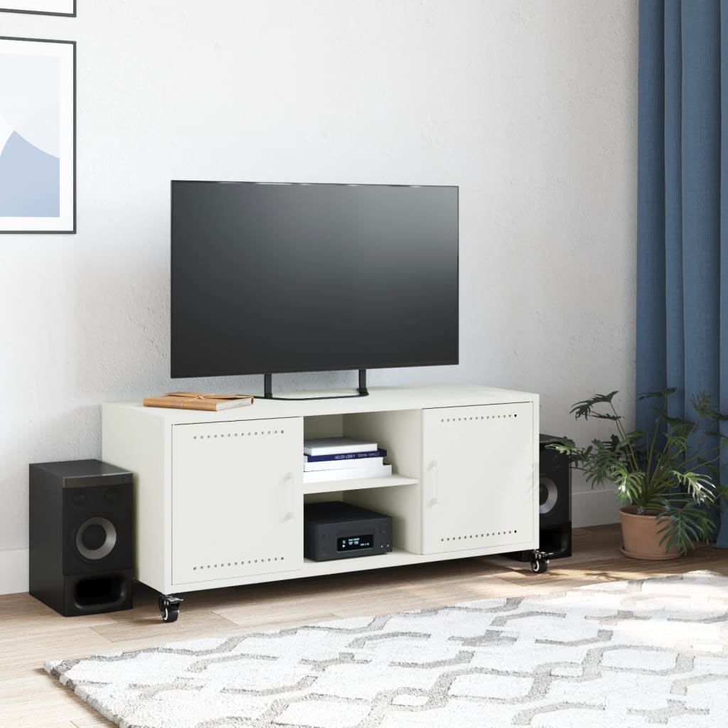 TV-skab Hvid 100,5x39x43,5 cm Stål