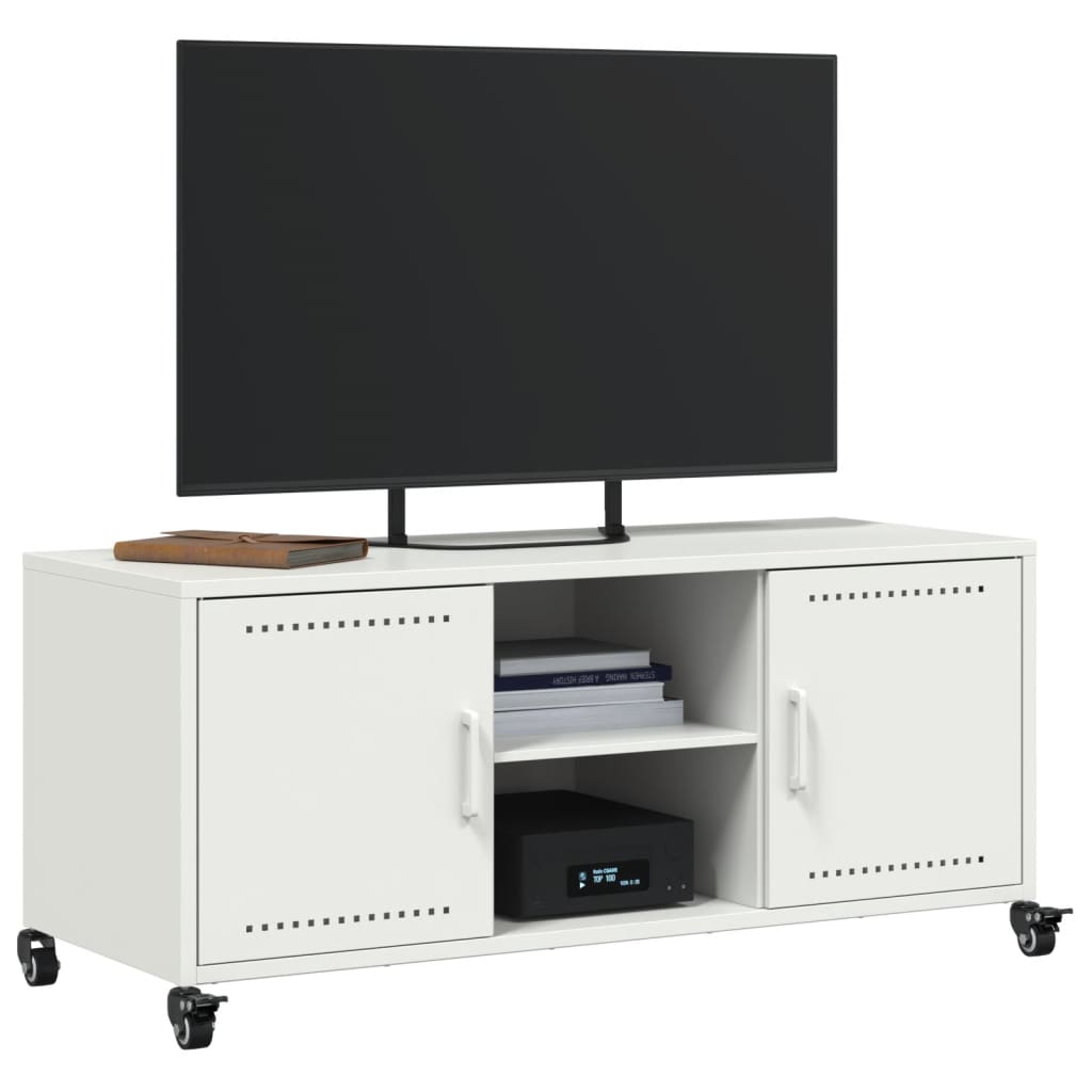 TV-skab Hvid 100,5x39x43,5 cm Stål
