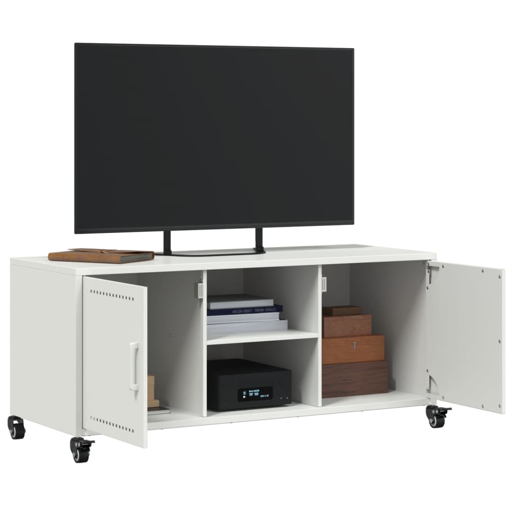 TV-skab Hvid 100,5x39x43,5 cm Stål