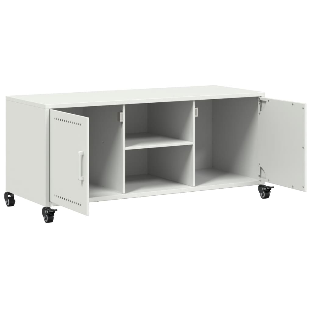 TV-skab Hvid 100,5x39x43,5 cm Stål
