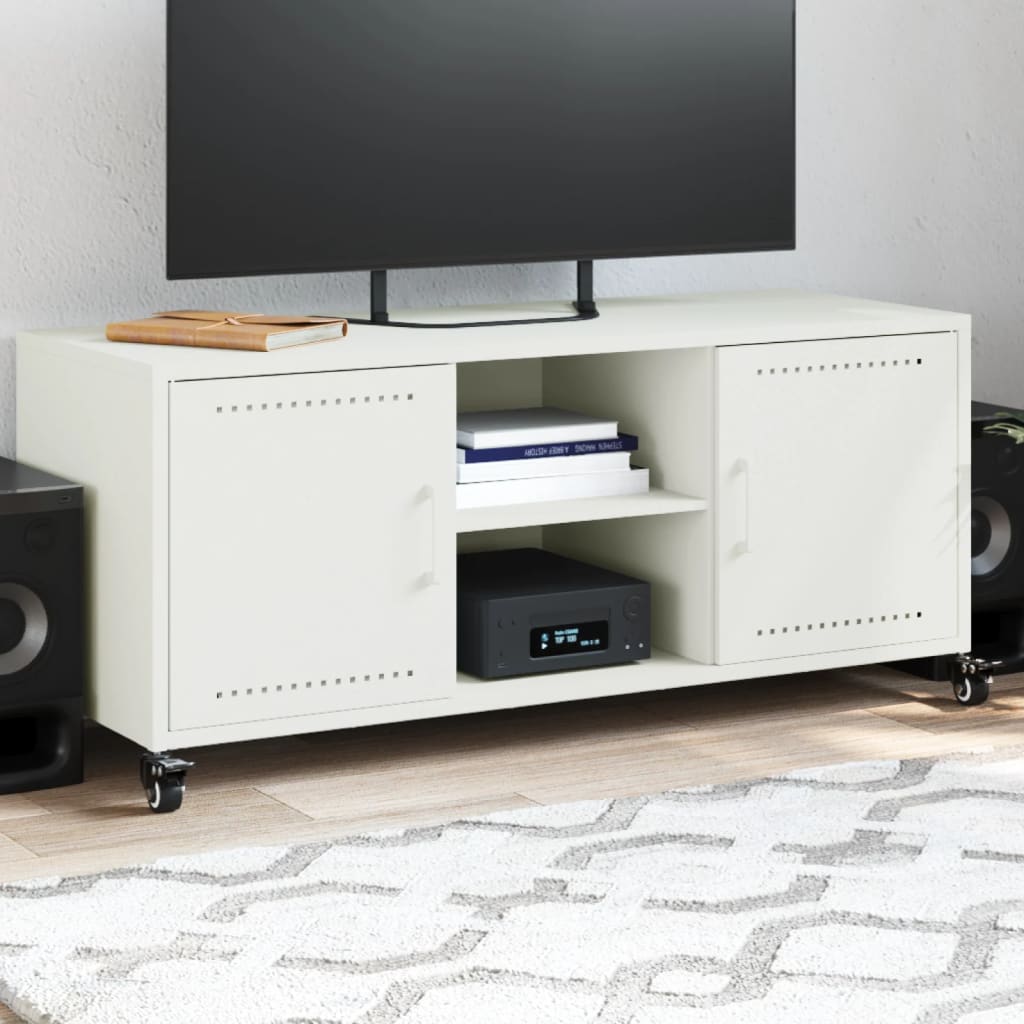 TV-skab Hvid 100,5x39x43,5 cm Stål