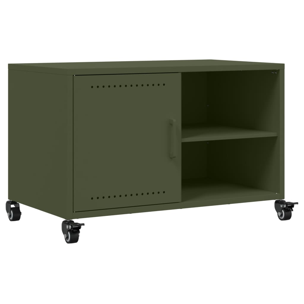 TV-skab Olivengrøn 68x39x43,5 cm Stål