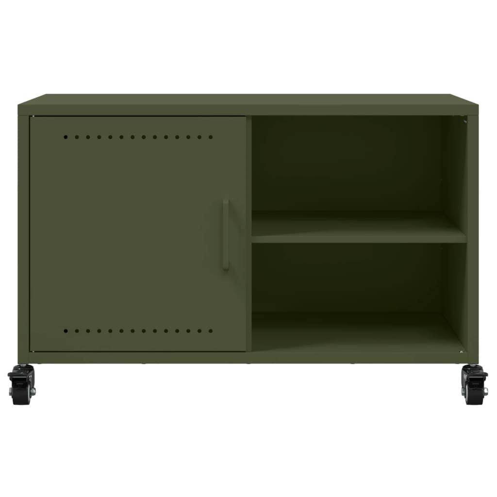TV-skab Olivengrøn 68x39x43,5 cm Stål