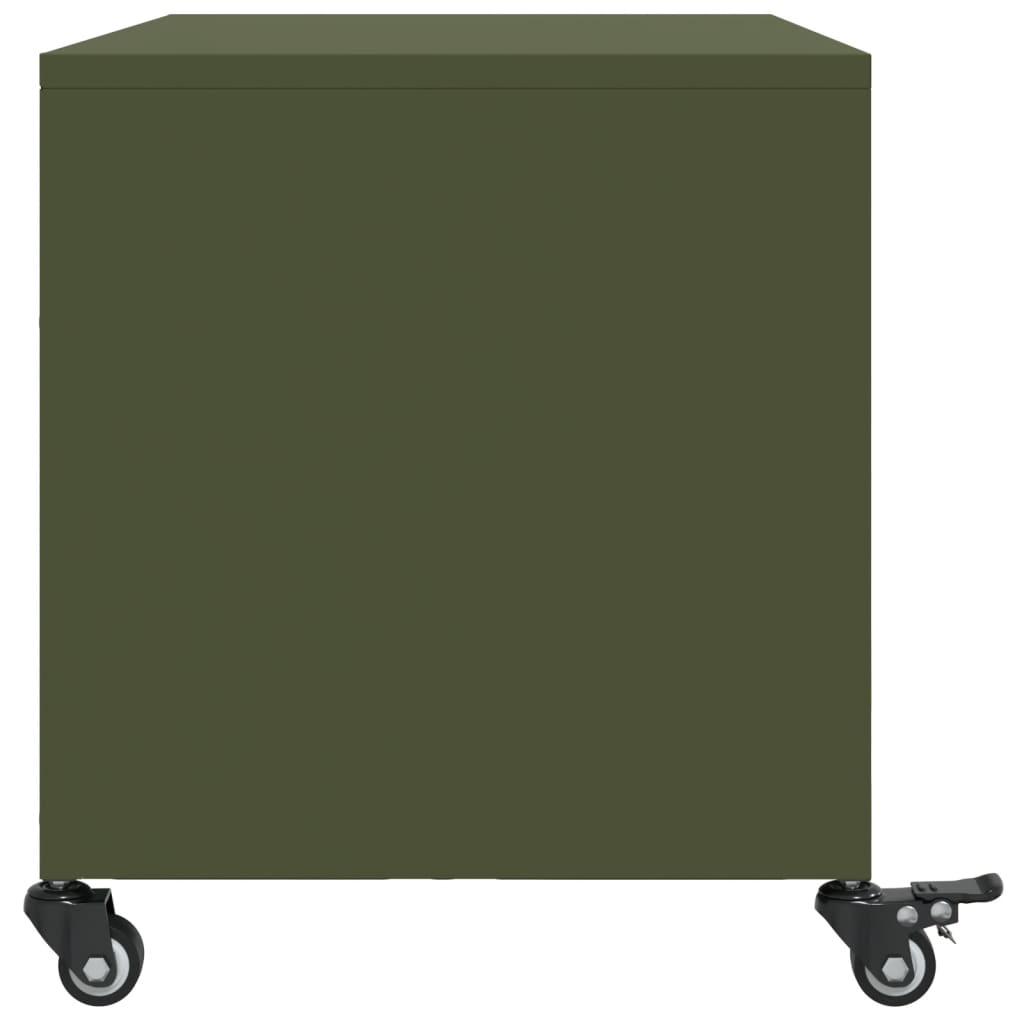 TV-skab Olivengrøn 68x39x43,5 cm Stål