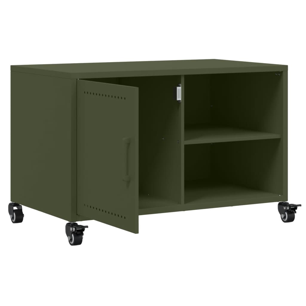 TV-skab Olivengrøn 68x39x43,5 cm Stål