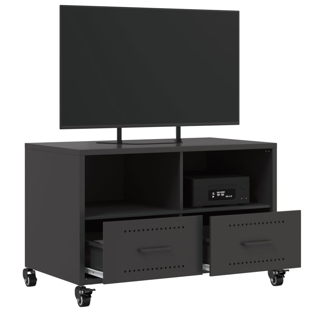 TV-skab Sort 68x39x43,5 cm Stål