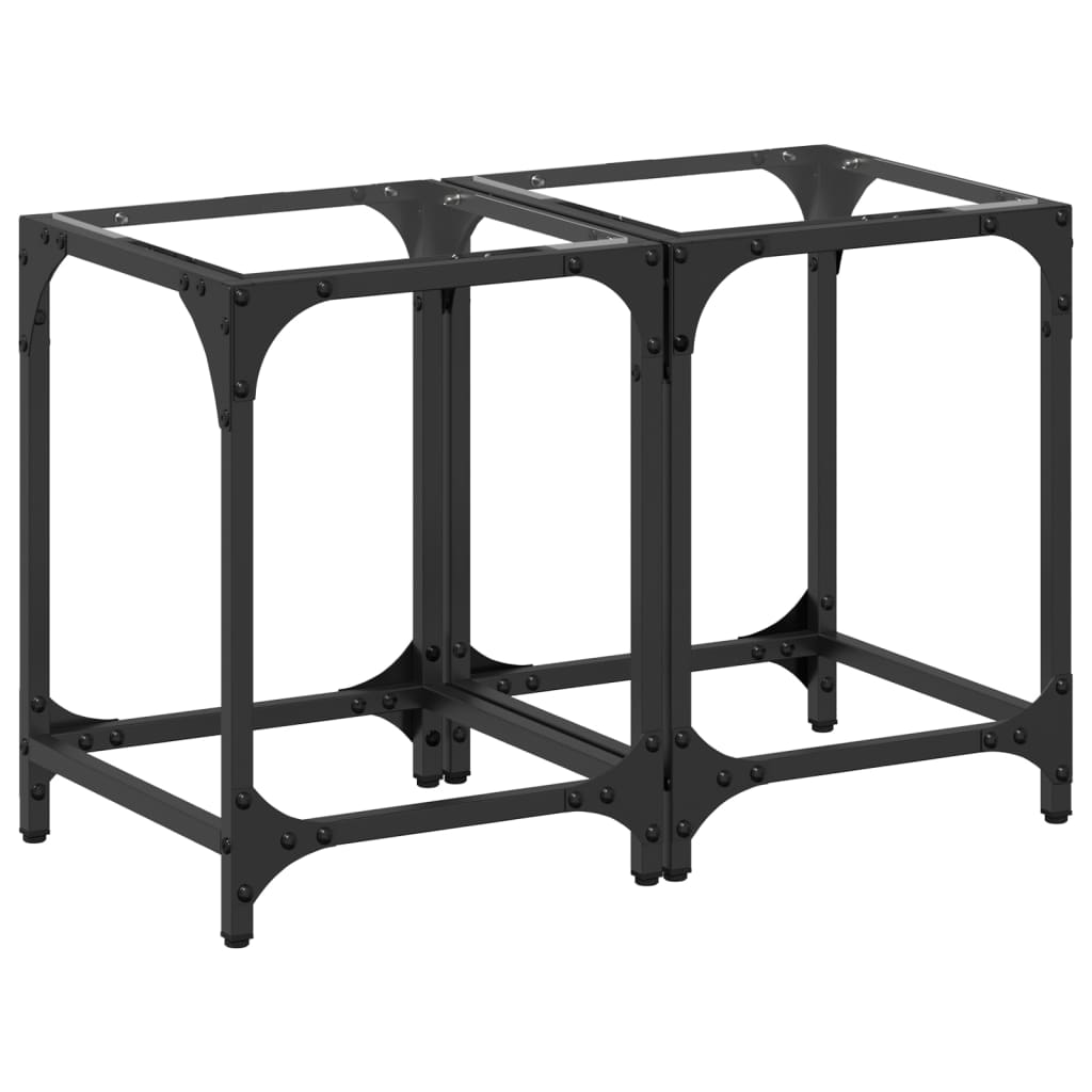 Sofaborde med glasplade 2 stk Transparent 30x30x40 cm stål